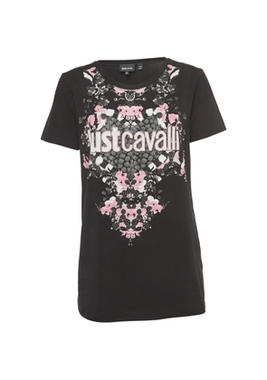 Just Cavalli Vintage logo-print floral T-shirt - Black