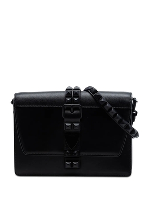Prada Pre-Owned 2018 Saffiano Trimmed Studded City Calf Elektra crossbody bag - Black