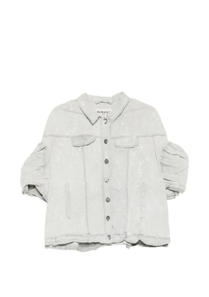 Rundholz acid-wash puff-sleeve jacket - Grey