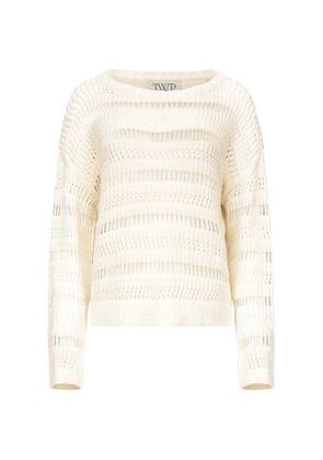 TWP open-knit wide-neck sweater - Neutrals