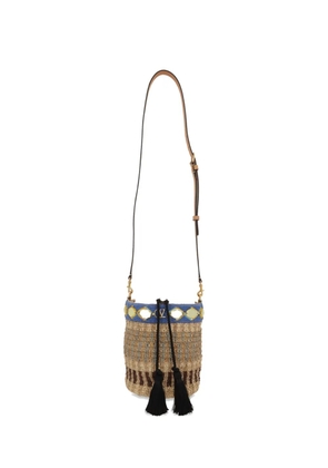 Valentino Garavani small embroidered bucket bag - Neutrals
