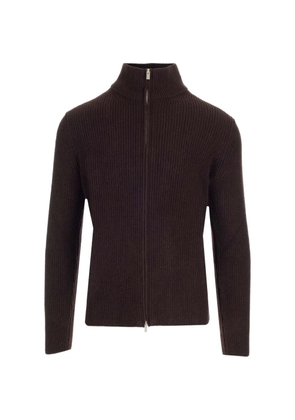 Al Duca D’Aosta 1902 ribbed-knit zip-up sweater - Brown