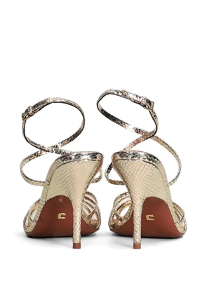 Lola Cruz Raquelle snakeskin-effect strappy sandals - Gold