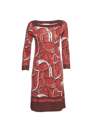 Gucci Pre-Owned equestrian-motif midi dress - Red