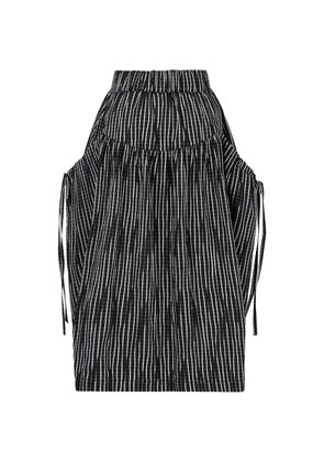 TOMBOY check drawstring midi skirt - Black