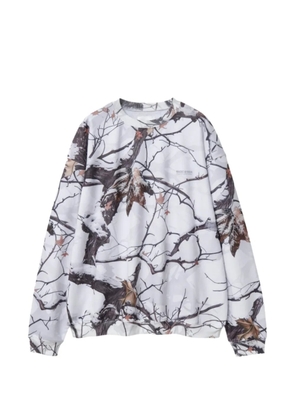Magic Stick snow-camo crew-neck sweatshirt - White