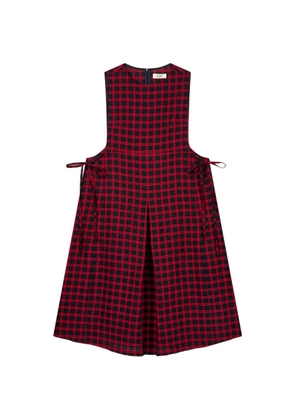 TOMBOY checkered tie-fastening A-line midi dress