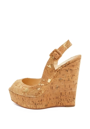 Christian Louboutin Pre-Owned Une Plume wedge sandals - Neutrals