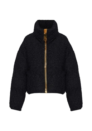 Balmain bouclé-texture zip-up jacket - Black