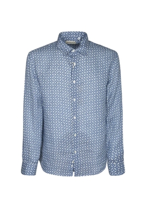 PENINSULA SWIMWEAR geometric-print long-sleeved shirt - Blue