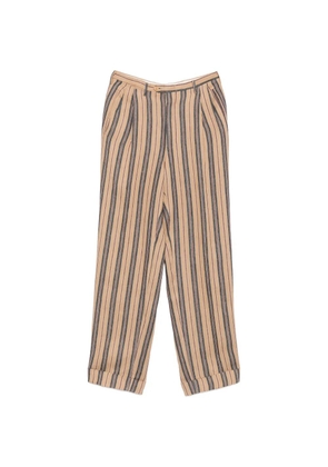 Romeo Gigli Pre-Owned 1990s striped pleated trousers - Neutrals