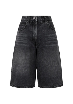 TOMBOY faded-effect knee-length denim shorts - Black