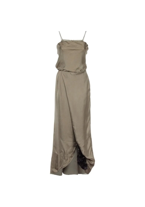 Emporio Armani Pre-Owned floral-applique maxi dress - Grey