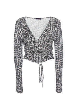 Kenzo Pre-Owned printed wrap long-sleeve top - Black