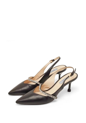 Prada Pre-Owned crystal-embellished pointed-toe pumps - Black