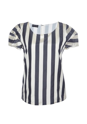 Emporio Armani Pre-Owned striped short-sleeve silk T-shirt - Neutrals