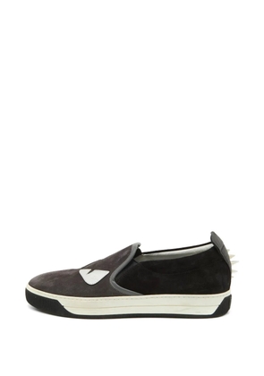 Fendi Pre-Owned Monster Eyes suede sneakers - Grey