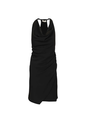 Al Duca D’Aosta 1902 cowl-neck wrap mid dress - Black