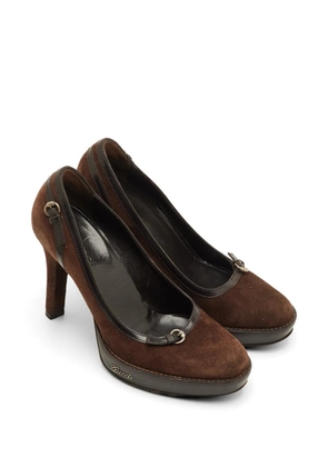 Gucci Pre-Owned buckle detail platform pumps - Brown
