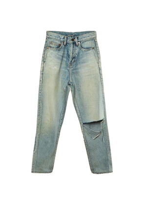 Saint Laurent Pre-Owned distressed slim-fit jeans - Blue