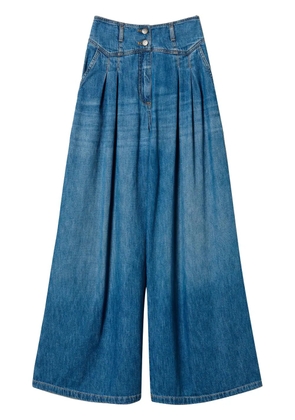 TWINSET pleated wide-leg jeans - Blue