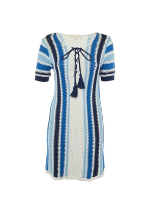Maje Reedlay striped crochet dress - Blue