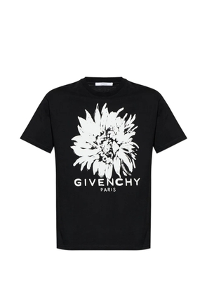 Givenchy floral-print logo-print T-shirt - Black