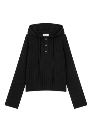 TOMBOY ribbed-knit hoodie - Black