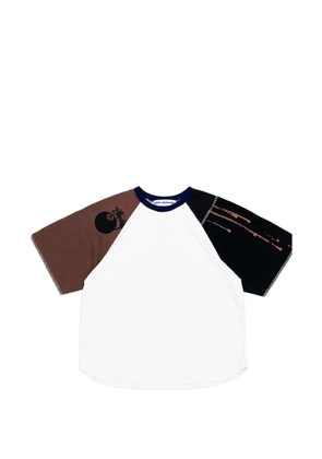 Stain Shade colour-block raglan-sleeve T-shirt - White