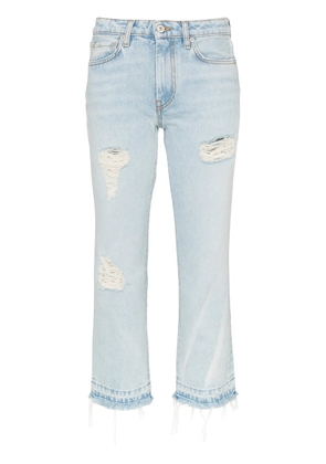Heron Preston mid-rise distressed cropped jeans - Blue
