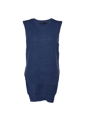 Maje high-low sleeveless sweater - Blue
