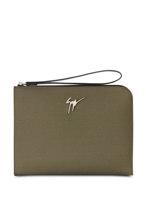 Giuseppe Zanotti Fabian logo clutch - Green