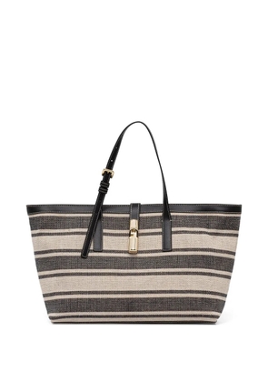 Furla L Debby striped tote bag - Neutrals