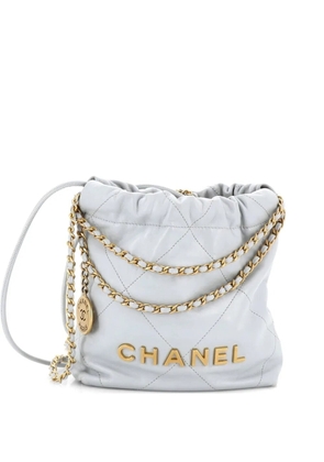 CHANEL Pre-Owned 22 Chain Hobo Quilted Calfskin Mini crossbody bag - Grey