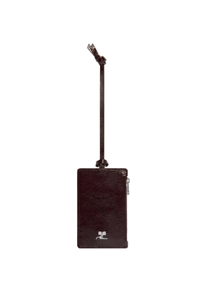 Courrèges logo-plaque cardholder - Brown