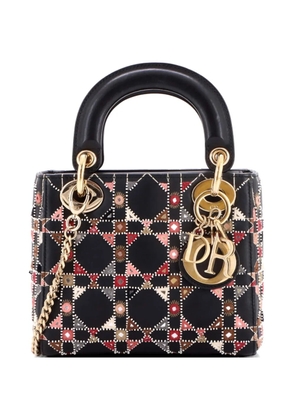 Christian Dior Pre-Owned Lady Dior Chain Bag Embroidered Calfskin Mini satchel - Black
