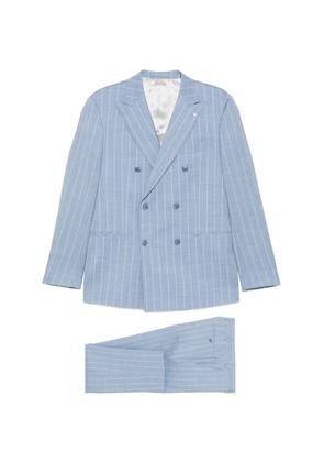 Luigi Bianchi pinstripe double-breasted suit - Blue