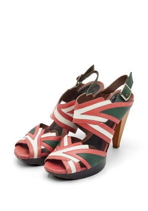 Marni Pre-Owned colorblock platform slingback sandals - Red
