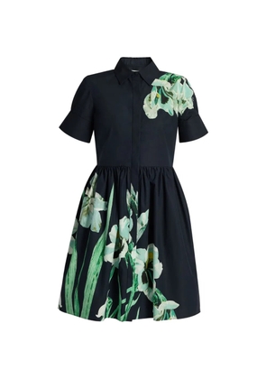ERDEM floral-print pleated dress - Blue