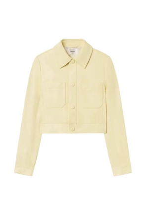 FRAME leather cropped jacket - Yellow