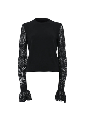 Alexander McQueen Pre-Owned ruffled crochet-knit sweater - Black