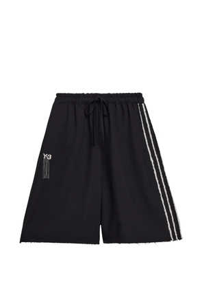 Y-3 3-Stripes raw-cut shorts - Black