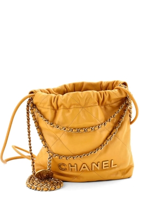 CHANEL Pre-Owned 22 Chain Hobo Quilted Calfskin Mini crossbody bag - Yellow