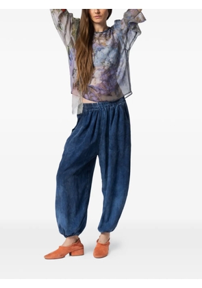 Anntian floral-print chiffon sweater - Blue