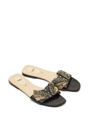 Fendi Pre-Owned studded flat sandals - Black