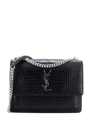 Saint Laurent Pre-Owned Sunset Crocodile Embossed Leather Medium crossbody bag - Black