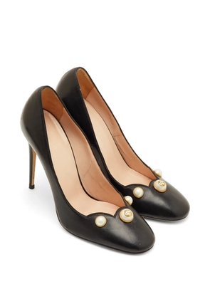 Gucci Pre-Owned scalloped GG-pearl pumps - Black