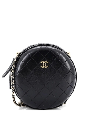 CHANEL Pre-Owned Round Chain Stitched Calfskin Small crossbody bag - Black