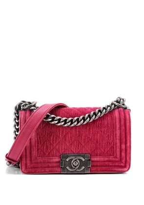 CHANEL Pre-Owned Boy Flap Bag Quilted Velvet Small shoulder bag - Pink