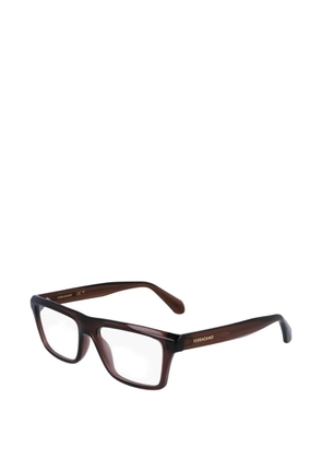 Ferragamo Eyewear rectangle-frame glasses - Brown